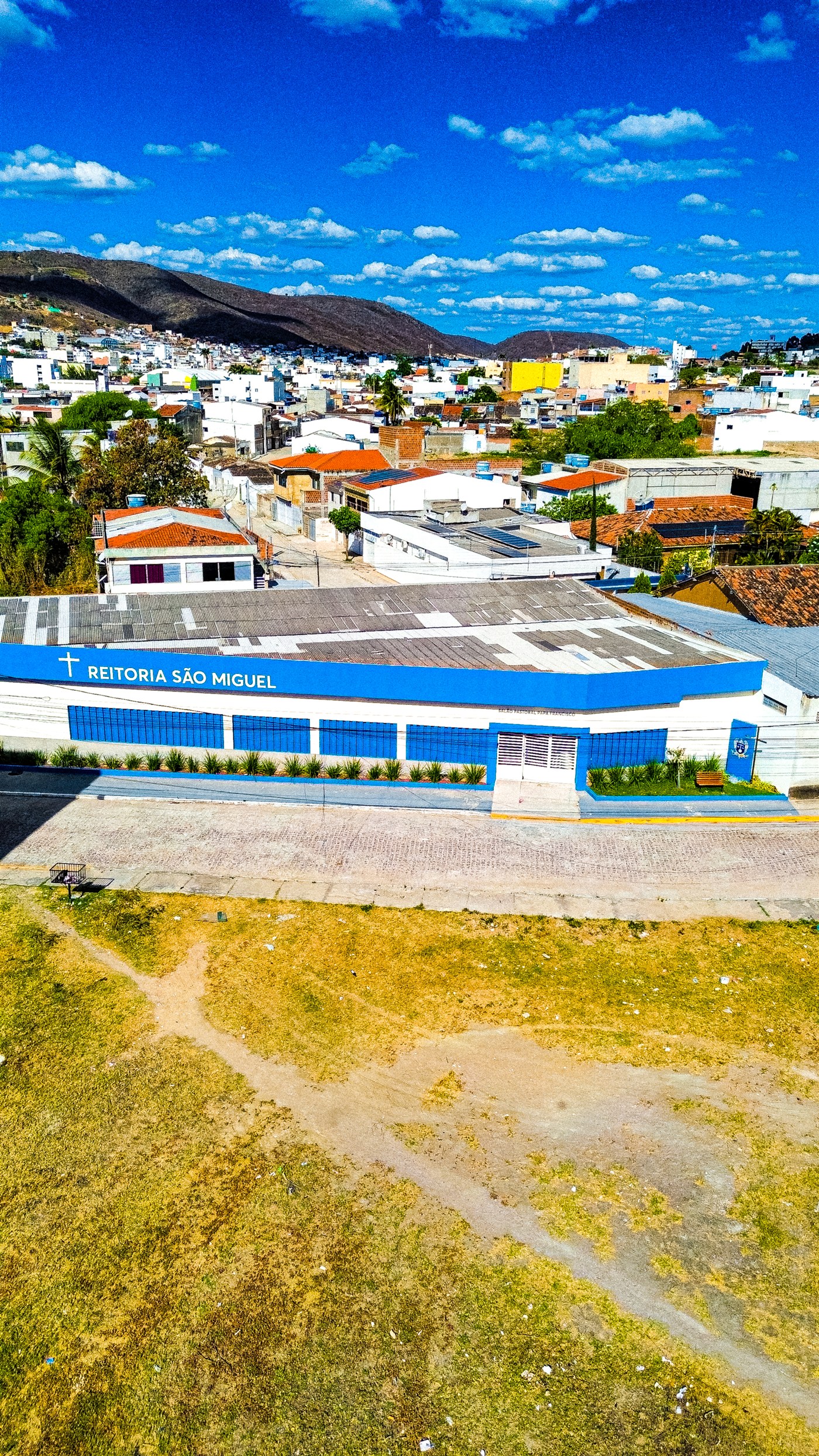 Vista aérea do Salão pastoral Papa Francisco